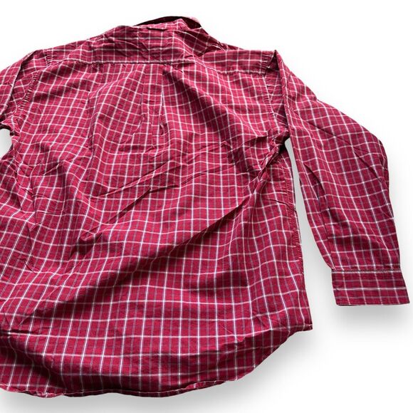 Tommy Hilfiger 90s Plaid Shirt Mens Large Red Long Sleeve Button Up Vintage - Picture 12 of 16
